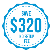 Save $320 with no setup fee emblem